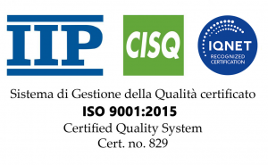 Sistema di Gestione della Qualità certificato ISO 9001:2015 – CISQ, IQNet, IIP – Cert. n. 829