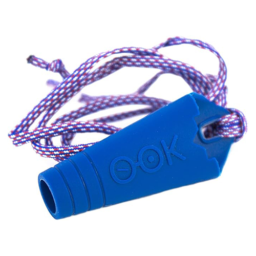 Portaocchiali O-OK in silicone blu con cordino