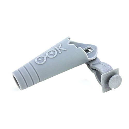 Portaocchiali O-OK in silicone grigio con clip