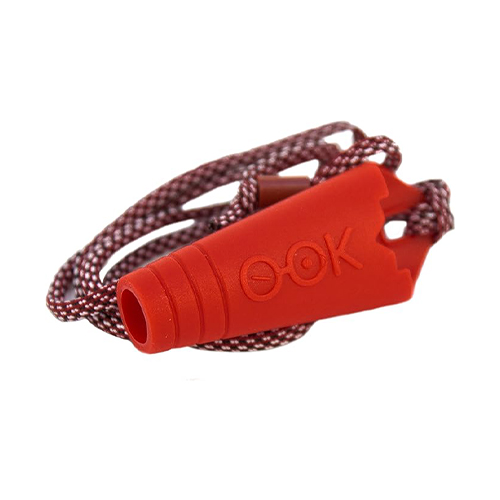 Portaocchiali O-OK in silicone rosso con cordino
